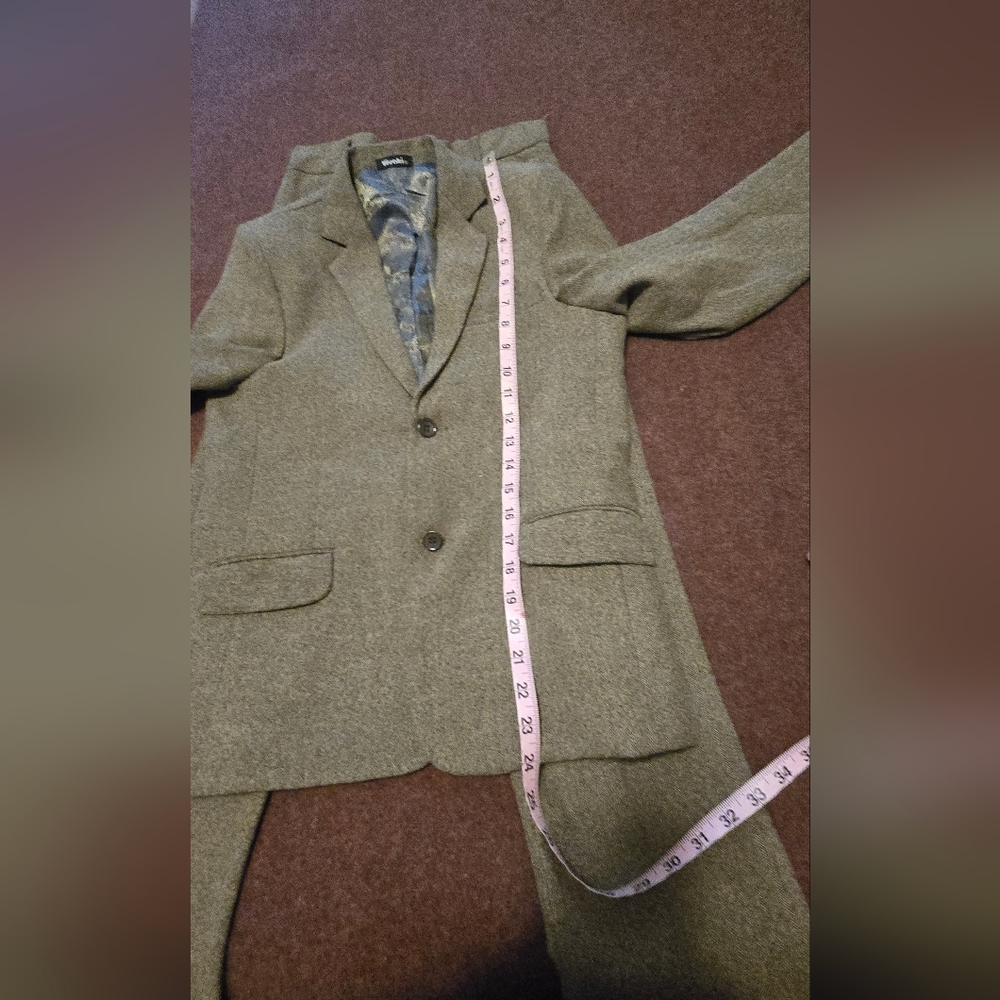 Boy's Suit Size 11 (See Measurements In Pics) Wool Tie 4pc Suit In Brown - Picture 12 of 16